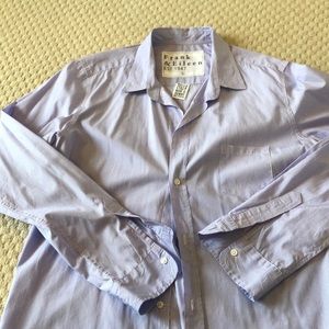 Frank Eileen purple and white strip shirt